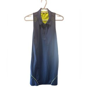 Adidas Women's Sleeveless Collared Blue Neon Dress Size XS
